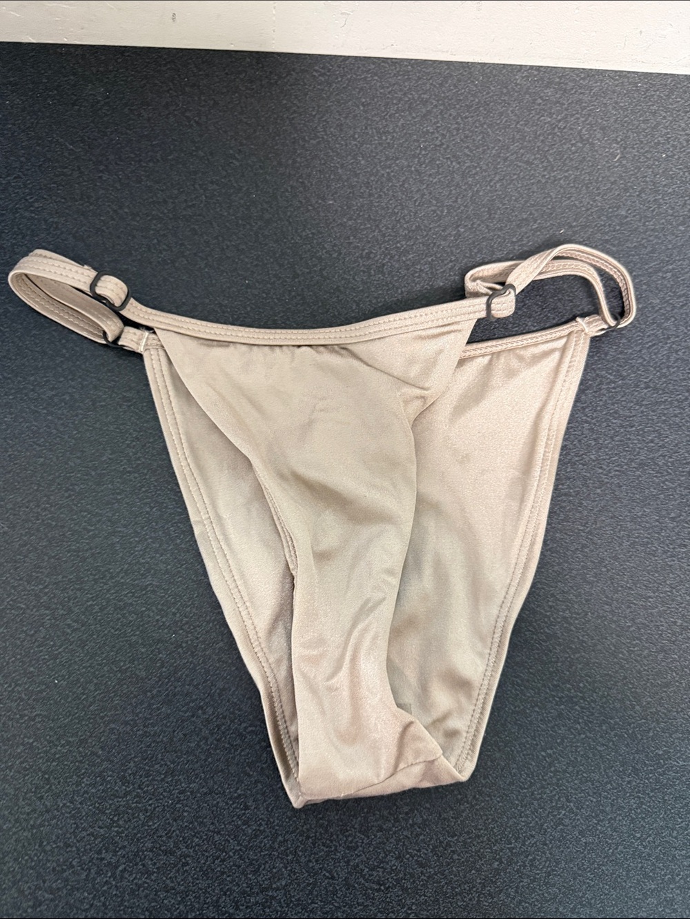 Women's Neutral Beige Bikini Bottom with Adjustable Sides